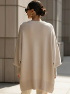 Jennifer | Oversize tröja med drapering och fladdermusärmar