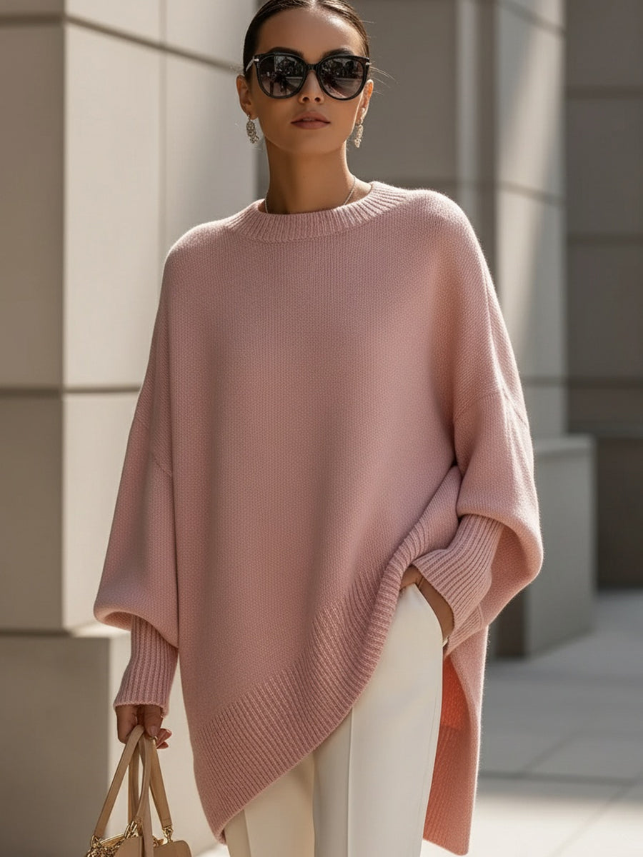 Jennifer | Oversize tröja med drapering och fladdermusärmar