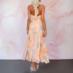 Naomi™ | Romantisk elegans – figursydd akvarellmaxi-klänning