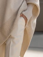 Jennifer | Oversize tröja med drapering och fladdermusärmar