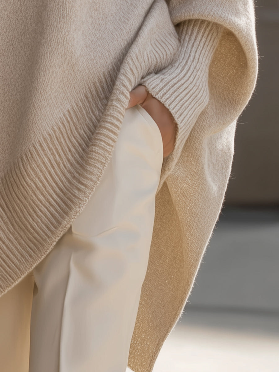 Jennifer | Oversize tröja med drapering och fladdermusärmar