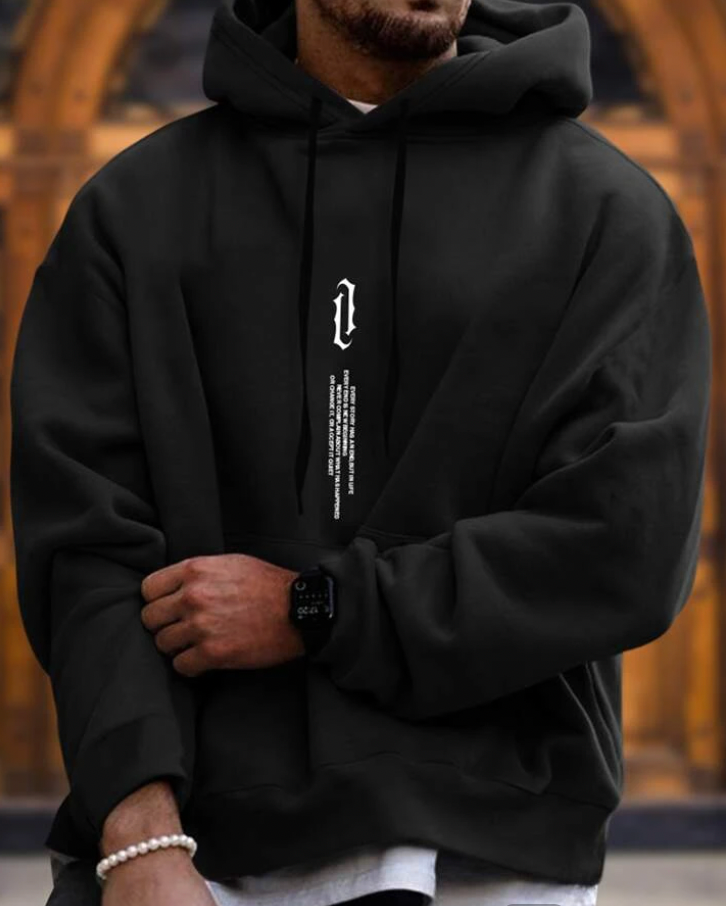 Elegant Herr Hoodie i Mjuk Textil