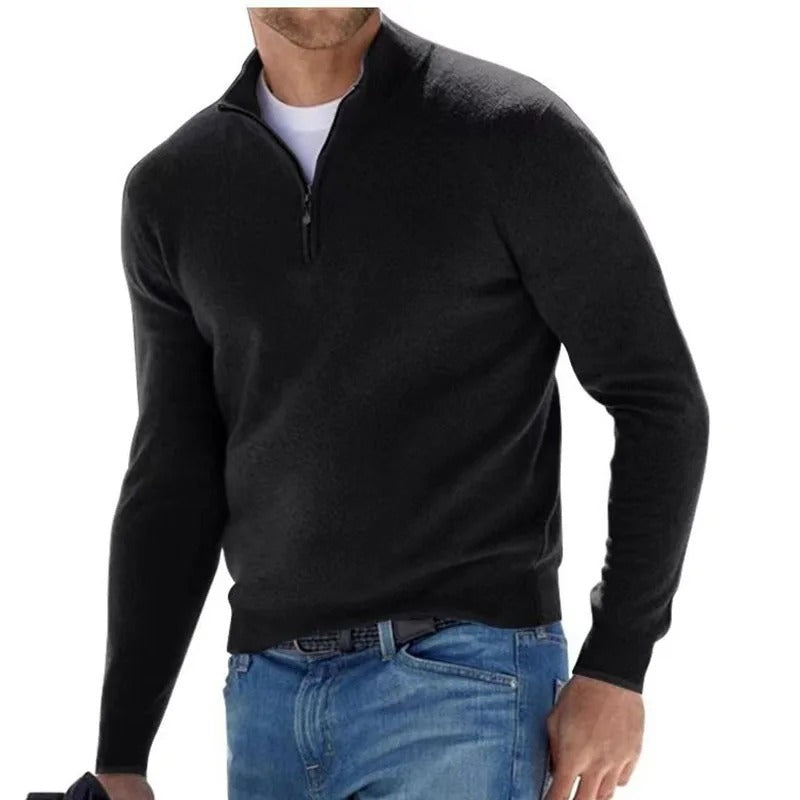Mäns Pullover Tröja med Turtleneck - Klassisk och Mysig