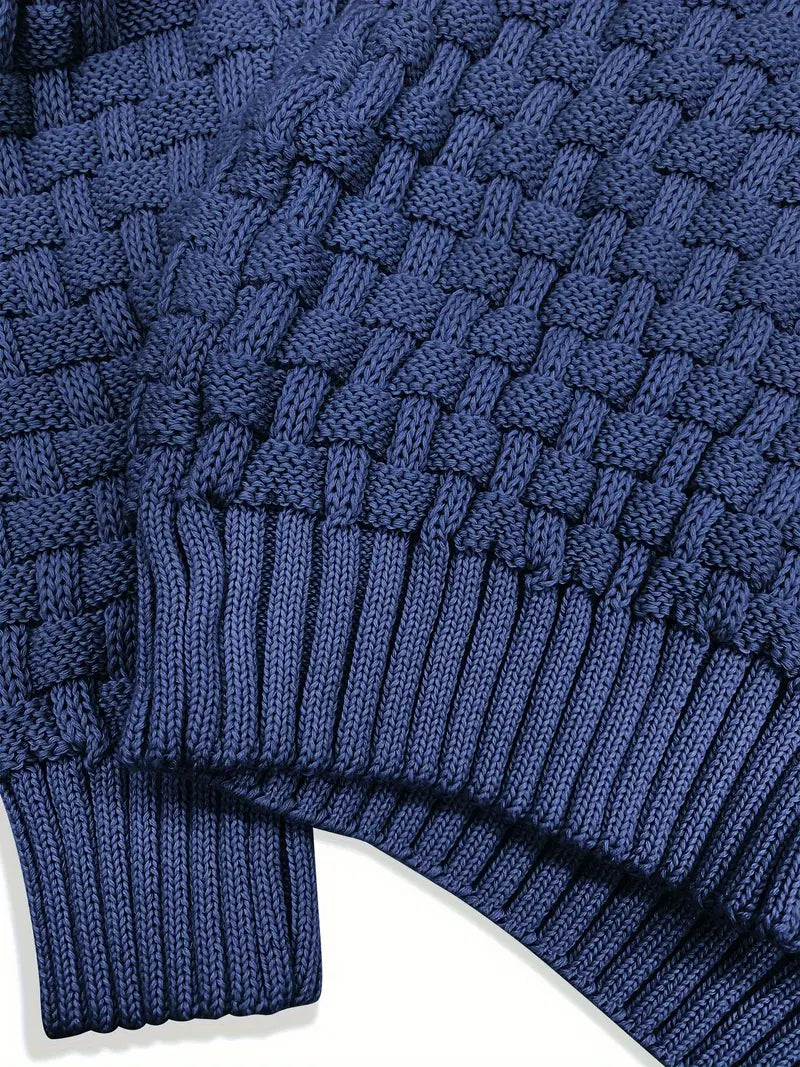 Elegant Herrtröja i Stickad Design - Perfekt för Kalla Dagar