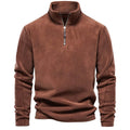 Half Zip Fleece - Varm velourfleecepullover med hög hals för män