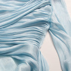 Madelyn | Dam Draperad Långärmad Maxi Bröllopsgästklänning
