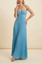 Luella | Dam Halterneckplisserad Maxi Balklänning