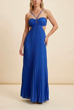 Luella | Dam Halterneckplisserad Maxi Balklänning