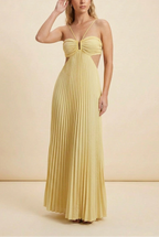 Luella | Dam Halterneckplisserad Maxi Balklänning