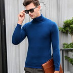 Herr Slim Turtleneck Tröja i Enfärgad Design
