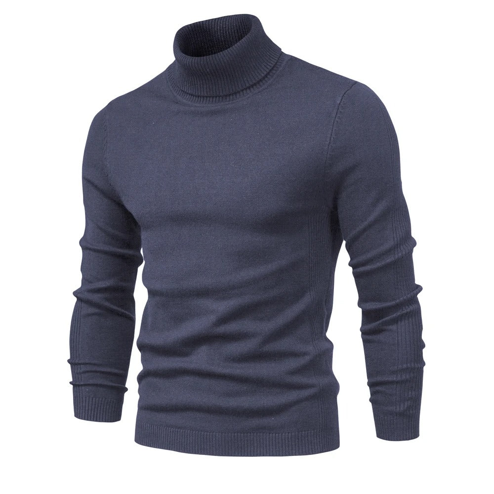 Herr Slim Turtleneck Tröja i Enfärgad Design