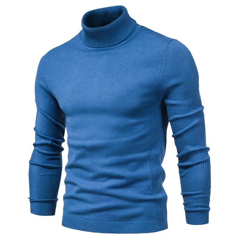 Herr Slim Turtleneck Tröja i Enfärgad Design