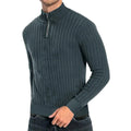 Herr Halvdraget Jumper Ribbad Textur