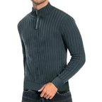 Herr Halvdraget Jumper Ribbad Textur