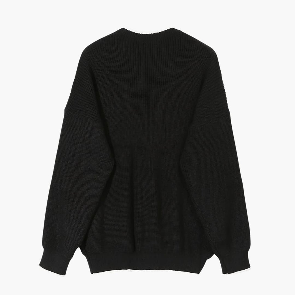 Herrtröja Halvzip Stickad Design Långärmad