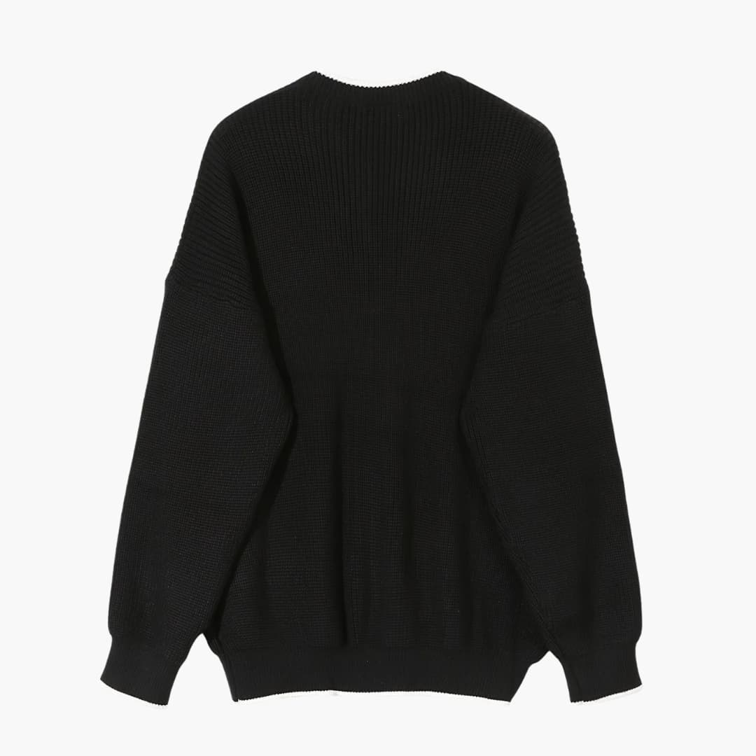 Herrtröja Halvzip Stickad Design Långärmad