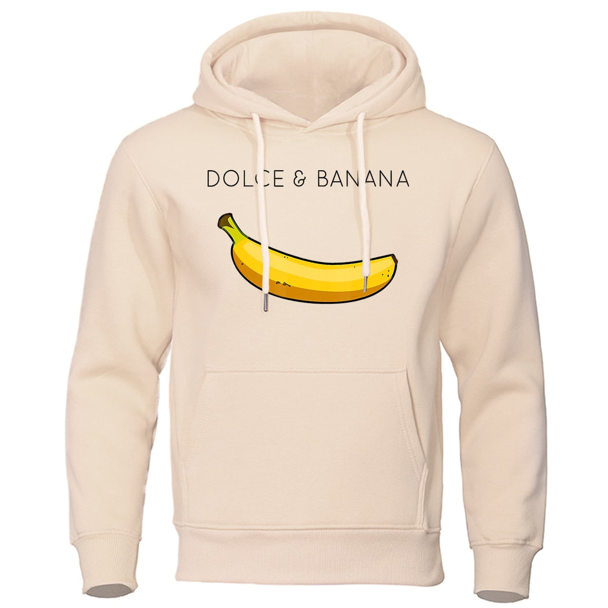 Hoodie | Bananmönster | Dragsko | Pullover Hoodie | Avslappnad Hoodie