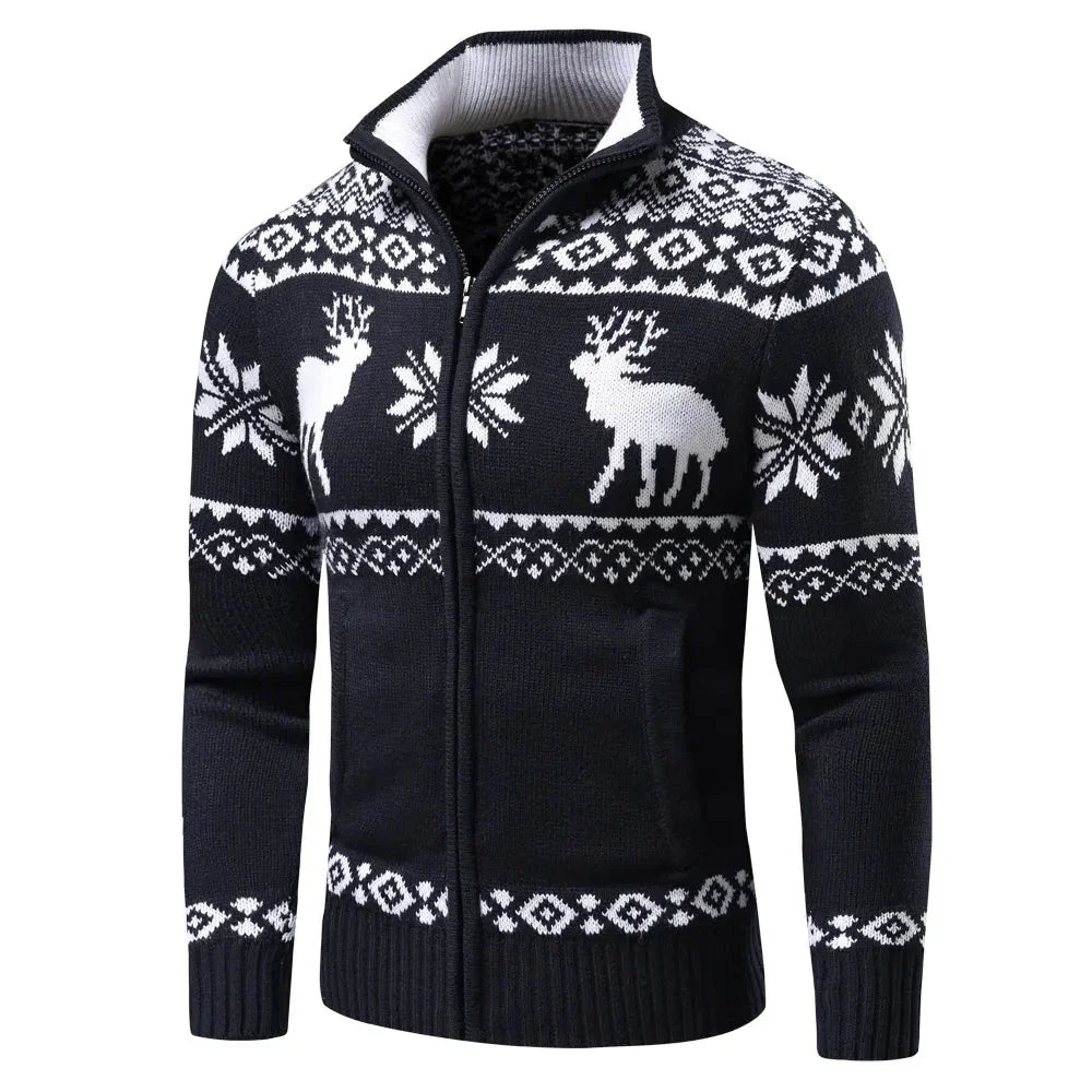 Julkofta | Zip-Up | Ståkrage | Stickad kofta | Julskjorta för herrar