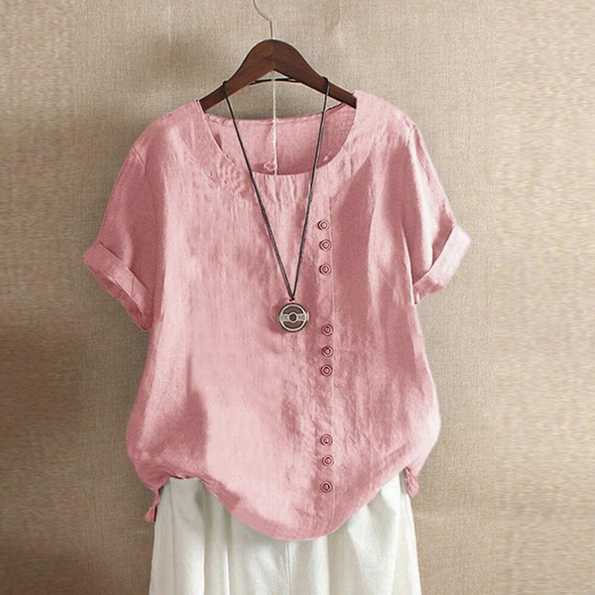 Leila™ – Rundhalsad Chalisblus