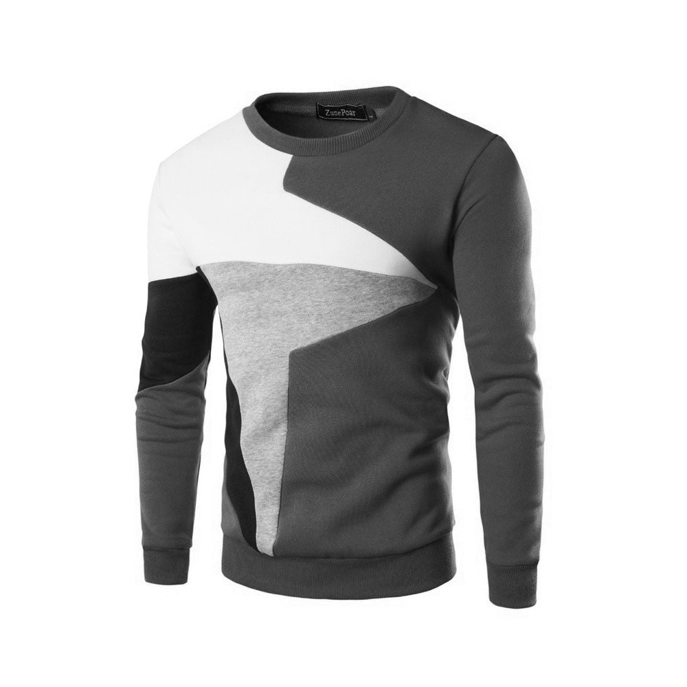 Mäns Crewneck Sweatshirt med Ribbstickade Detaljer