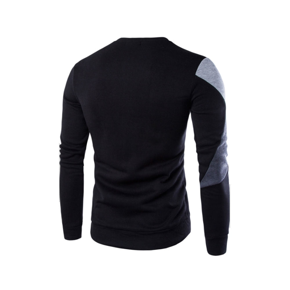Mäns Crewneck Sweatshirt med Ribbstickade Detaljer