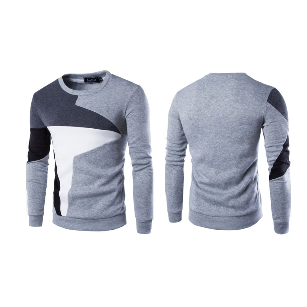 Mäns Crewneck Sweatshirt med Ribbstickade Detaljer