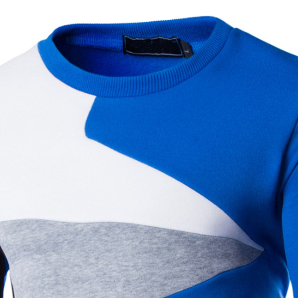 Mäns Crewneck Sweatshirt med Ribbstickade Detaljer