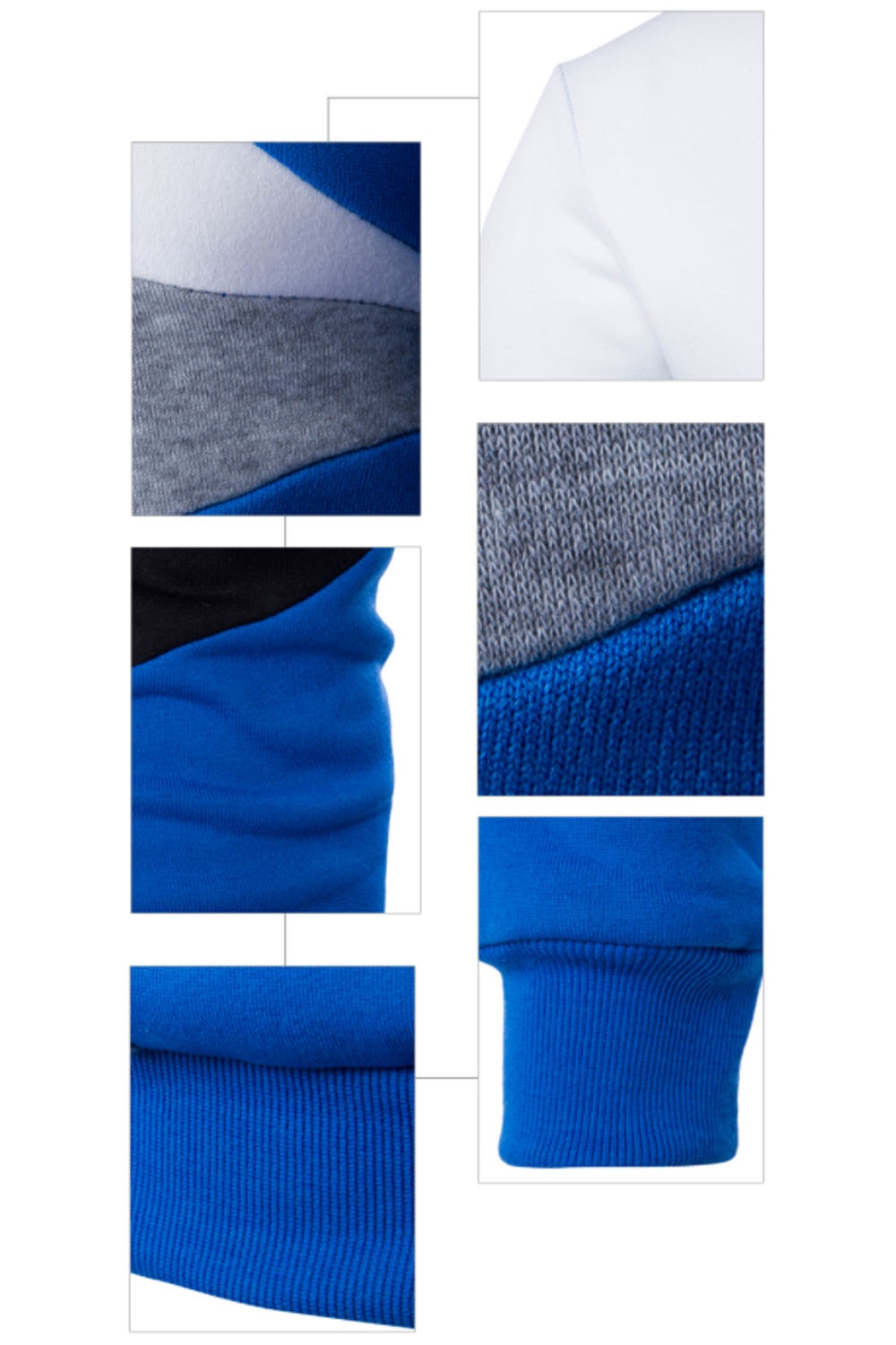 Mäns Crewneck Sweatshirt med Ribbstickade Detaljer