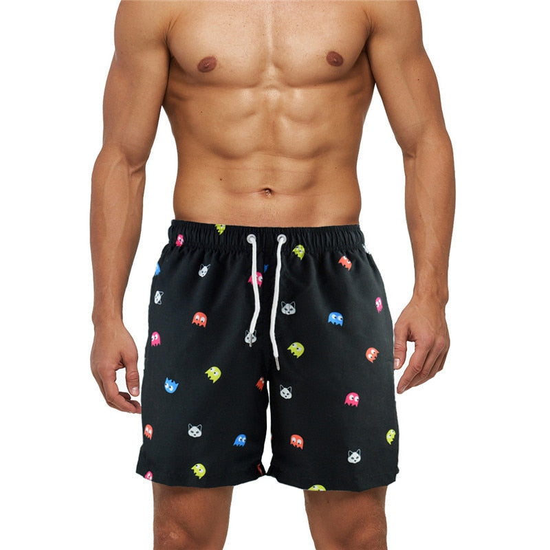 Herrsnabbtorkande Board Shorts med Snörning i Modern Stil