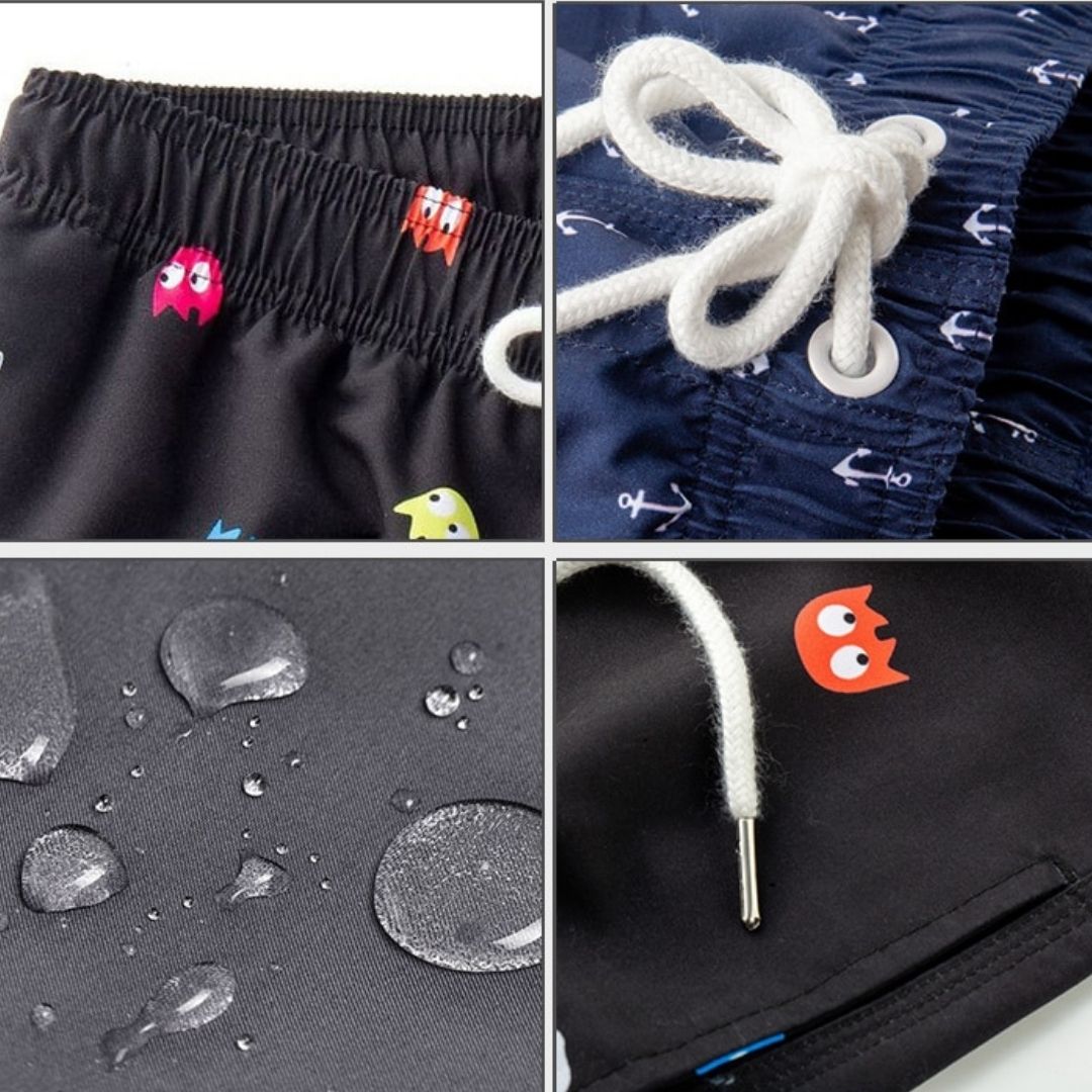 Herrsnabbtorkande Board Shorts med Snörning i Modern Stil