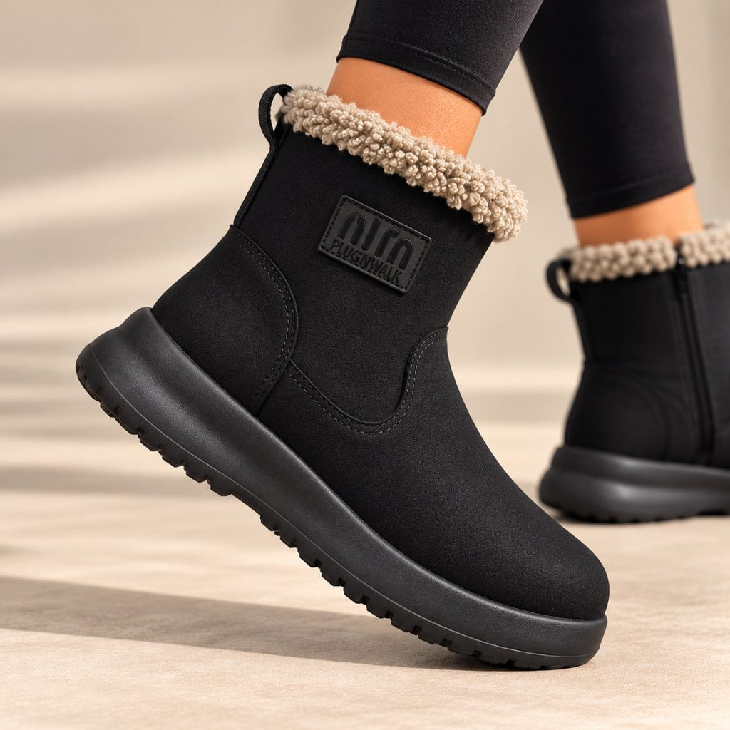 Maja | Varma boots med teddykant och dragkedja