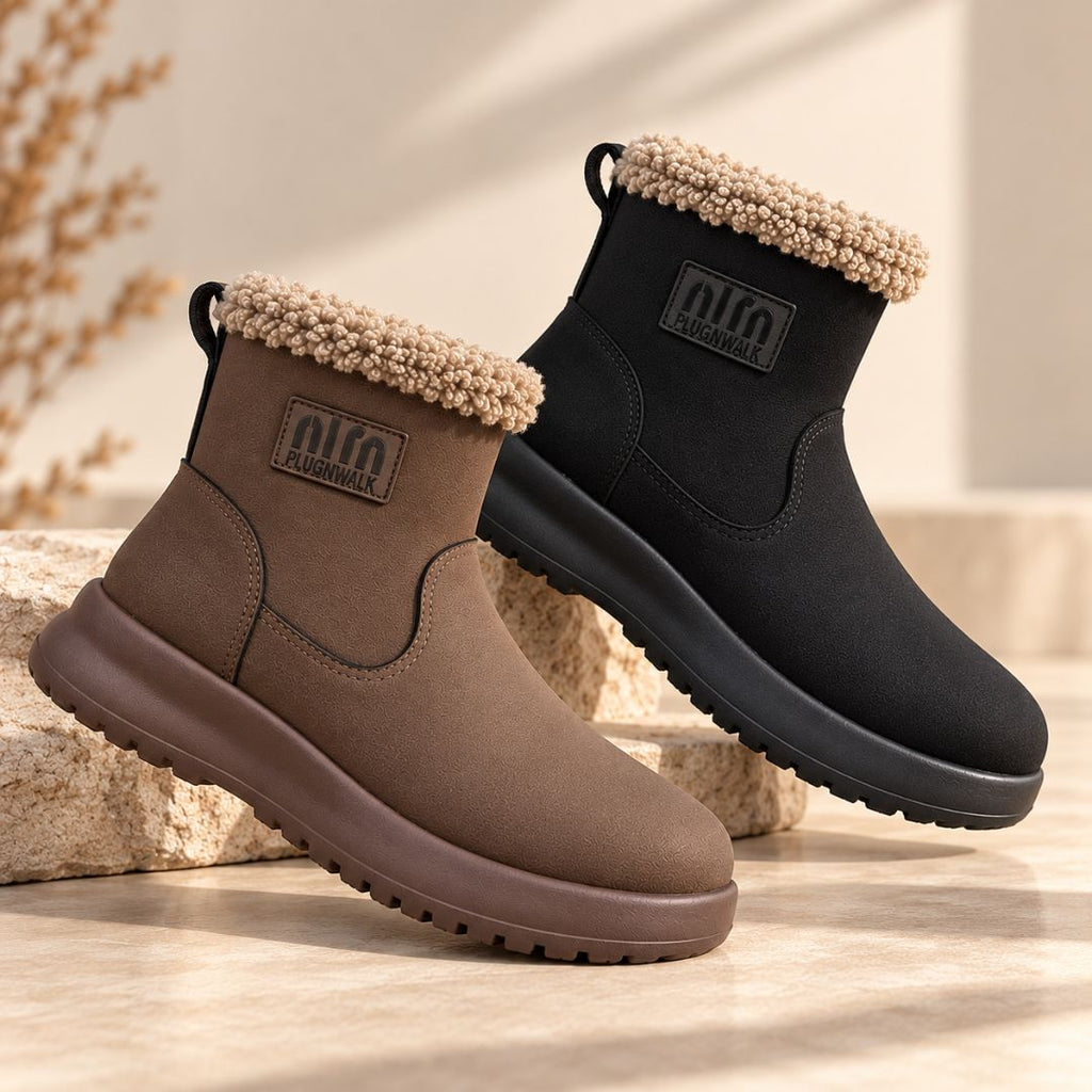 Maja | Varma boots med teddykant och dragkedja