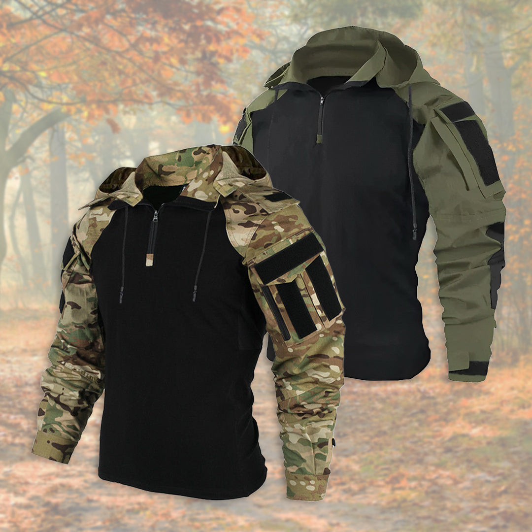 Outdoorjacka | Halv dragkedja | Huva | Taktisk jacka | Herrjacka