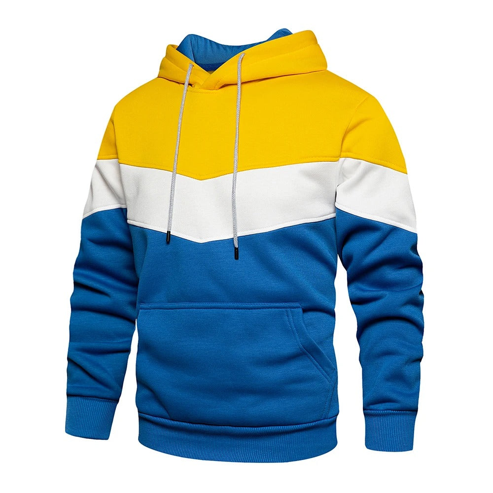 Patchwork Fleece Hoodie för män med unik design
