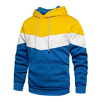 Patchwork Fleece Hoodie för män med unik design