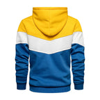 Patchwork Fleece Hoodie för män med unik design