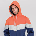 Patchwork Fleece Hoodie för män med unik design