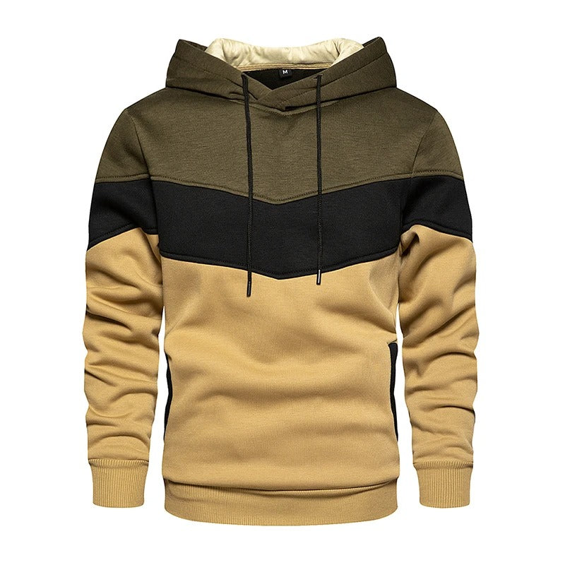 Patchwork Fleece Hoodie för män med unik design