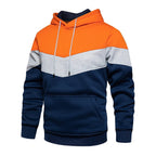 Patchwork Fleece Hoodie för män med unik design