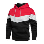 Patchwork Fleece Hoodie för män med unik design