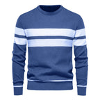 Patchwork-pullover med O-ringning för män