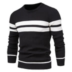 Patchwork-pullover med O-ringning för män
