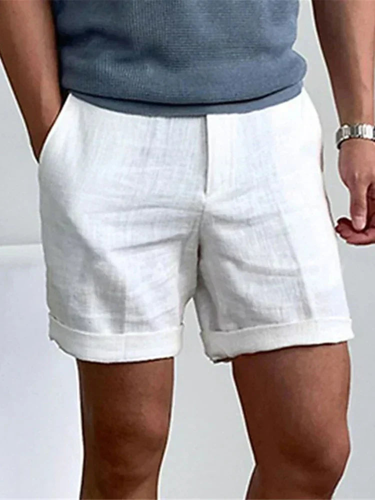 Lätta herrshorts i linne med avslappnad passform – Jorin