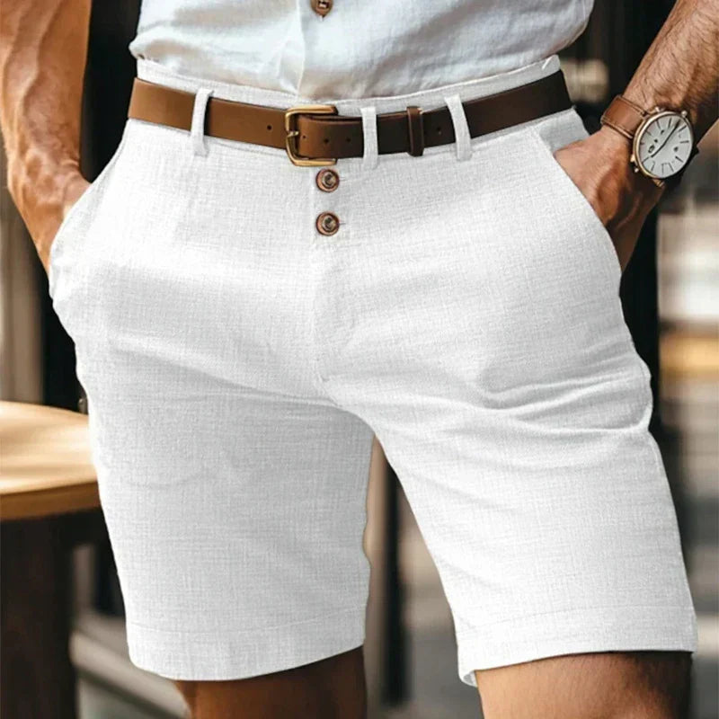 Andningsbar & vintage slim-fit sommarshorts för herrar – Lennart