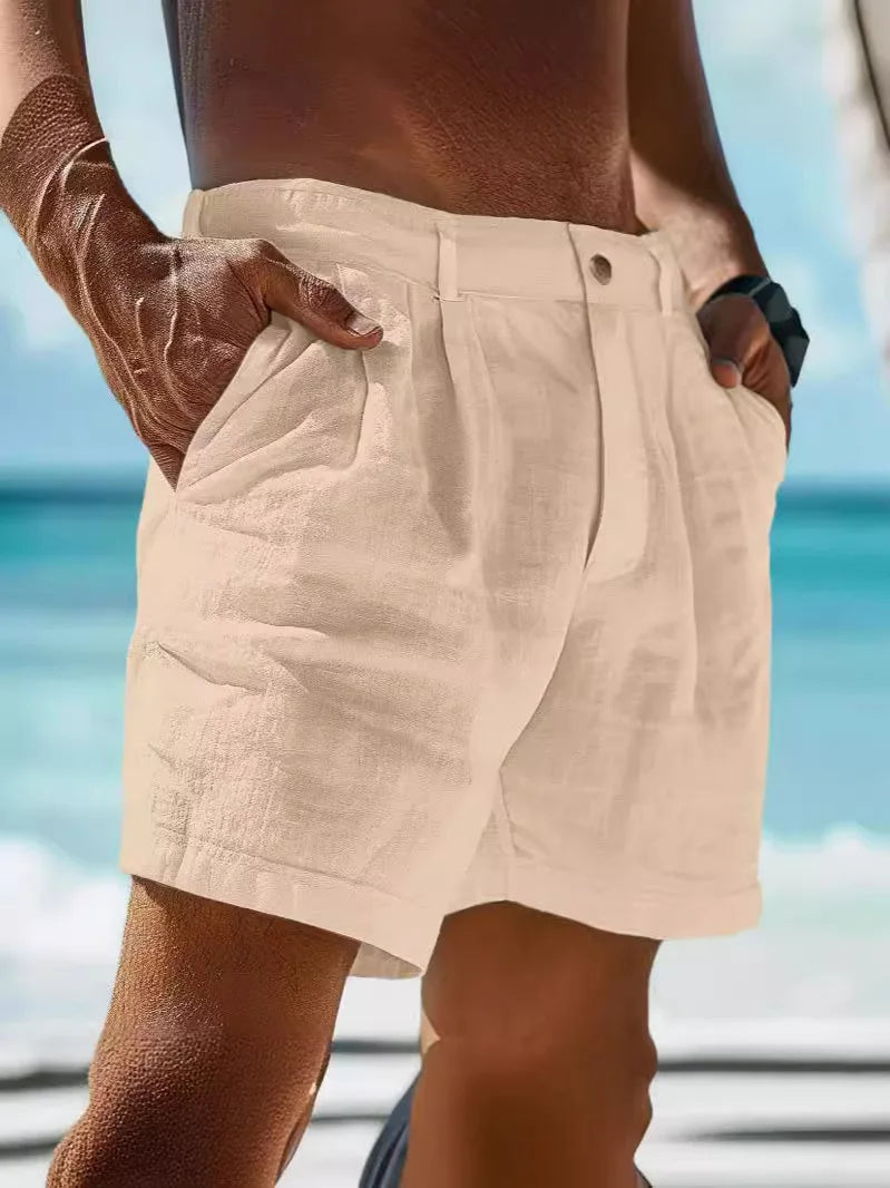 Luftiga sommarshorts i linne för herrar – Jonas