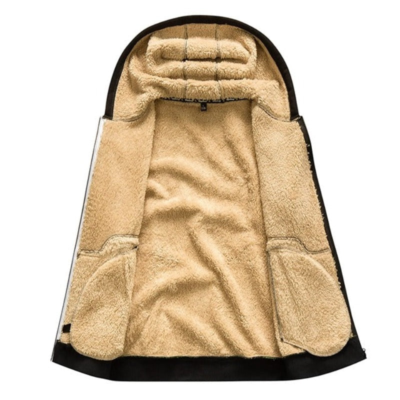 Sherpa Fleece Hoodie | Varm | Dragkedja | Vinter Hoodie | Hoodie Jacka