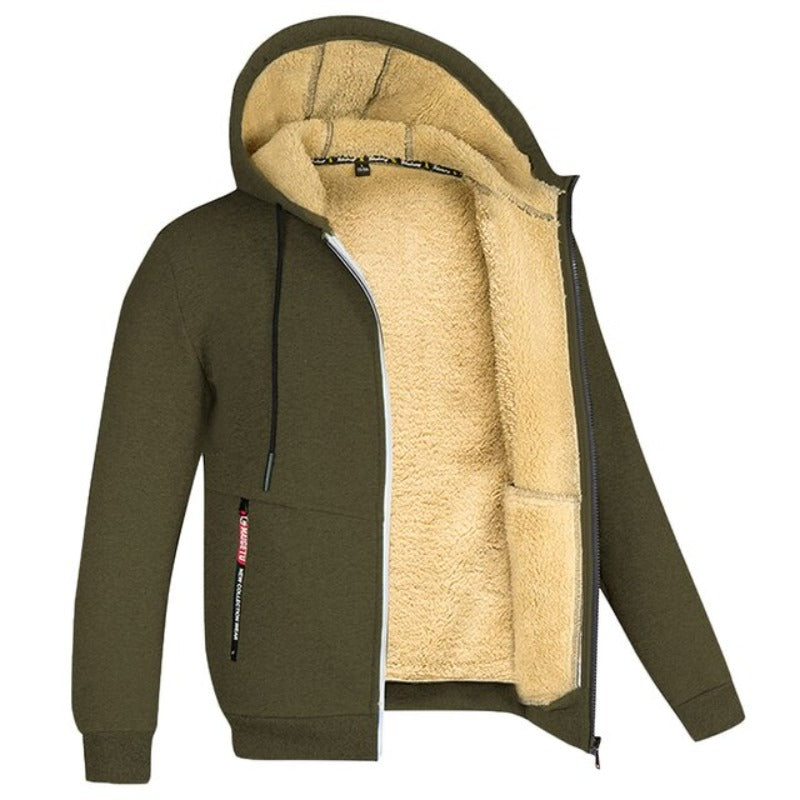 Sherpa Fleece Hoodie | Varm | Dragkedja | Vinter Hoodie | Hoodie Jacka