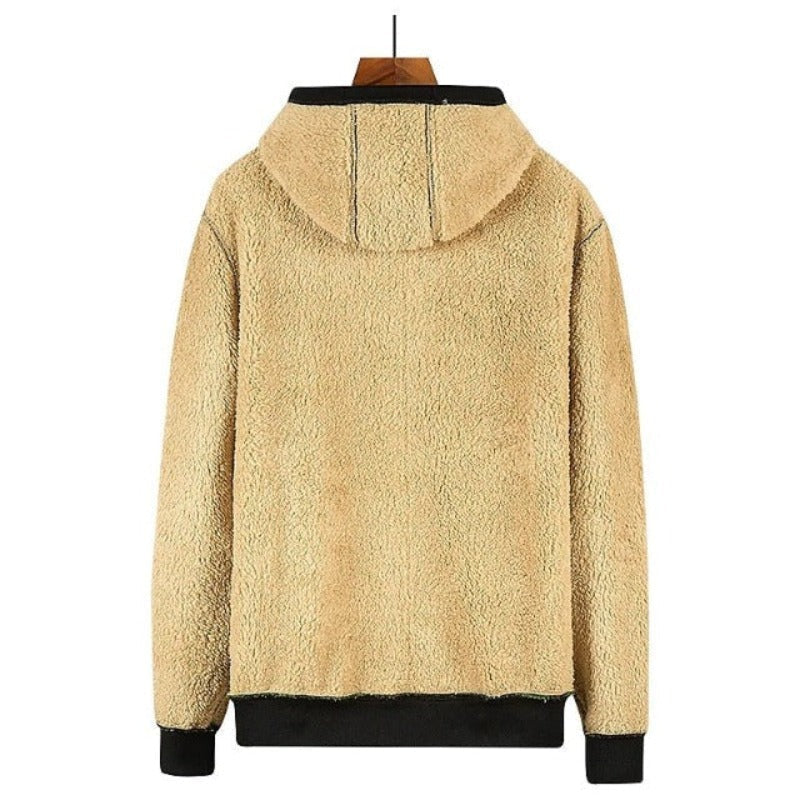 Sherpa Fleece Hoodie | Varm | Dragkedja | Vinter Hoodie | Hoodie Jacka