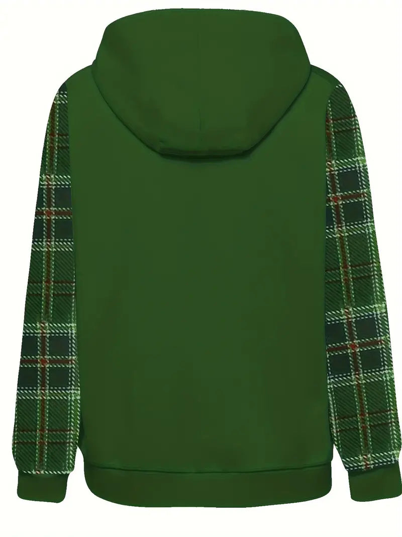 Mäns Hoodie Rutigt Mönster