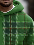 Mäns Hoodie Rutigt Mönster